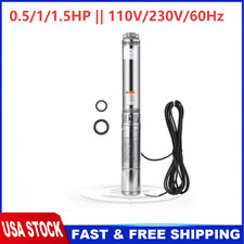 Deep Well Submersible Pump Stainless Steel 0.5/1/1.5HP 110V/230V 26/27GPM Submersible Pump price