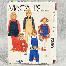 McCalls 7299 Overalls and Jumper Dress Boys Girls Size 6X Sewing Pattern Girls' Jumpsuit and Dungarees price
