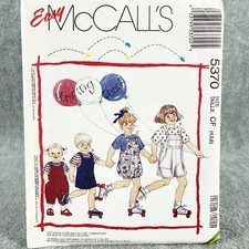 McCalls 5370 Overalls Bubble Romper and TShirt Boys Girls Size 4 6 Pattern Girls' Jumpsuit and Dungarees price