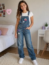 Girls Overalls Love And Peace Size 12 Girls' Jumpsuit and Dungarees price