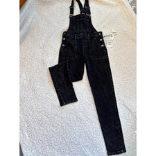 Nordstrom Girl's Treasure And Bond Black Washed Denim Slim Leg Overalls Size 10 Girls' Jumpsuit and Dungarees price