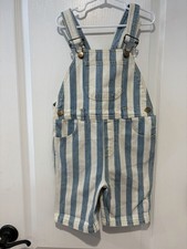 Dotty Dungarees Wide Striped Kids  Denim overall Shorts Blue And White 5-6 Years Girls' Jumpsuit and Dungarees price