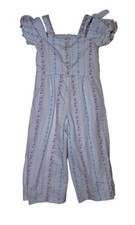 Janie & Jack Girls White Floral Overalls Size 4 Jumpsuit Spring Easter Party Girls' Jumpsuit and Dungarees price