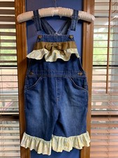 denim overalls￼girls 6X Ruffles Bizibodi By Sew Girls' Jumpsuit and Dungarees price