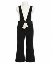 Chelsea And Violet Big Girls Size Large 10/12 Corduroy Overalls Black Flare Leg Girls' Jumpsuit and Dungarees price