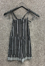 Art Class Girls Shortalls Black/White Striped Chevron Short Overalls Girls 7/8 M Girls' Jumpsuit and Dungarees price