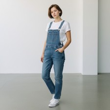 Cat and Jack Girls Size XL 16 Straight  Overalls Stretch Denim Girls Overalls Girls' Jumpsuit and Dungarees price