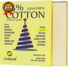 75% Cotton 25% Linen Business Paper Ivory 85Gsm 8.5"W X 11"L Resume Paper Won'T Cotton price