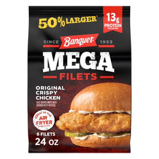 Banquet MEGA Original Crispy Chicken Filets Frozen Meal 6 Count 24oz Frozen Food price