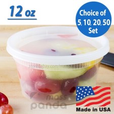 12 oz Heavy Duty Small Round Deli Food/Soup Plastic Containers w/ Lids BPA free Frozen Food price