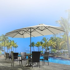 15x9ft Patio Umbrella, Outdoor Market Umbrella Double-Sided Rectangle 1.9" Pole Garden Umbrella price