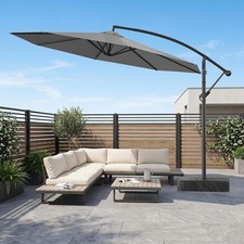 SLSY 10ft Cantilever Offset Patio Umbrella with Base Patio Umbrella 360°Rotation Garden Umbrella price