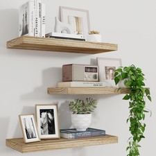 Invisible Floating Shelves Set of 3, 17 Inch Rustic Wood, Wall Mounted, Beige Wall Shelf price