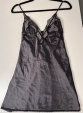 Victoria's Secret Small Gunmetal Black Lace Baby Doll X-Back GUC Babydoll price