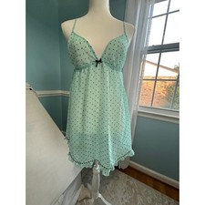 Forever 21 Mint Green Polka Dot Babydoll Chemise Sleepwear Small Nightgown Babydoll price