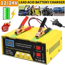 Car Battery Charger Heavy Duty 12V/24V Smart Automatic Intelligent Pulse Repair⭐ Battery Charger price