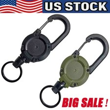 Heavy Duty Keychain Retractable Carabiner Car Key Chain with Badge Holder US Keychain price