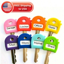 10Pcs Key Covers Caps with Labels Identifier Color Coded Tags Set Soft Stretchy Keychain price