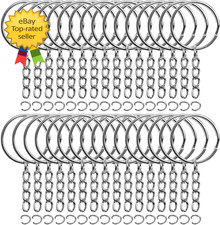 50PCS Bulk Keychains Set Split Keychains Rings with Chain 1 Inch Key Rings Keychain price