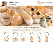 Cat Hair Keychain Storage Bottle, Cat Fur Memory Bottles, Pet Hair Keepsake US Keychain price