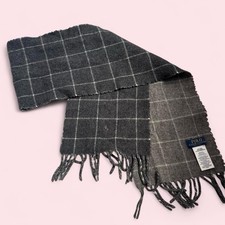 POLO Ralph Lauren Black GrayReversible Window Pane Scarf Embroidered Polo Logo Men's Neck Warmer price