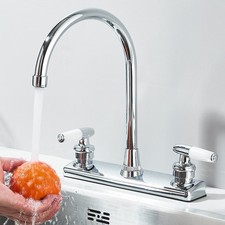 Chrome High Arc Kitchen Faucet 8 inch Centerset 3 Hole 2 Handle Sink Mixer Taps Faucet price