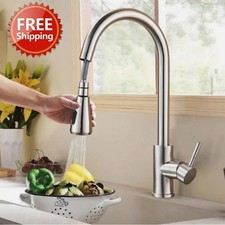 Kitchen Sink Faucet Brushed Nickel Single Handle Swivel Pull Down Sprayer Mixer Faucet price