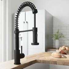 Matte Black Kitchen Faucet Sink Pull Down Sprayer Swivel Mixer Tap Single Handle Faucet price
