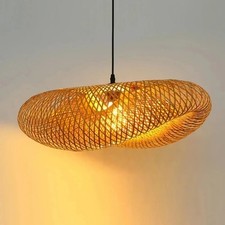 Handmade Bamboo Woven Pendant Light Boho Rattan Chandelier Vintage Ceiling Lamp Chandelier price