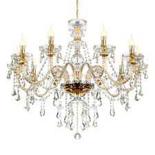 10 Lights Luxury Gold Crystal Chandelier Ceiling Light Pendant Fixture Lightingt Chandelier price