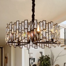 23.6 Black Crystal Chandelier Ceiling Light Modern Pendant Lighting Hanging Lamp Chandelier price