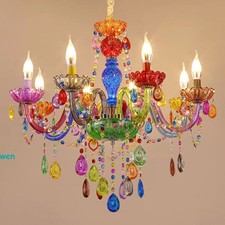 Multicolor Crystal Plastic Chandelier Glass Pendant Lamp Colorful Lighting Light Chandelier price