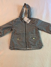 ZARA Kids Striped Hooded Full Zip Rain Jacket Blue/White 4-5Y 5992/559/401 Boys' Raincoat price
