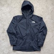 North Face Boys Rain Jacket Large 12 Black Dryvent Resolve Hooded Outdoors Hike Boys' Raincoat price