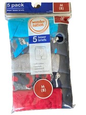 Wonder Nation Boxer Briefs Boys 5 PACK (Size Med - 8) Red Blue Gray Camo New Boys' Boxer price