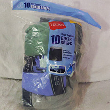 Hanes Boys Tagless Breathable Cotton Boxer Briefs Underwear 10-Pack Size 10 Boys' Boxer price