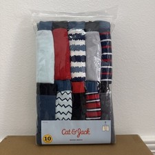 10 Pack Cat & Jack Underwear Boys Size Medium 8 Cotton Boxer Briefs 66-74 LBS Boys' Boxer price