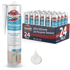 Kraken Waterproof Silicone Sealant Window & Door Caulk Clear 10.1 oz 24 Pack Silicone price