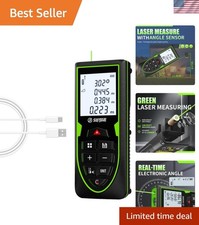 Laser Distance Meter with Angle Sensor - Rechargeable, 393.7ft Range, Portable Laser Meter / Distance Meter price