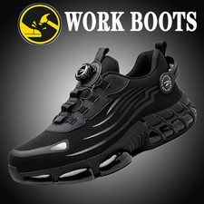 Men Steel Toe Cap Work Safety Shoes Rotating Button Comfort Breathable Sneakers Work Shoes price