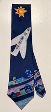 Vintage Save the Children “Fasten Your Seat Belts”  – Airplane Tie Made in USA Kids' Belts price