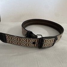 Kids  Brown/Beige Geometric Belt 1.5 in Width Adjustable Buckle Stitched Kids' Belts price