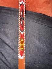 Vintage Child Beaded Leather Belt Southwestern Western Seed Bead 26.5” Kids' Belts price