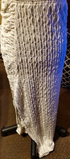 Women's White Textured Pull-On Maxi Skirt Elastic Waist Stretch One Size Skirt price