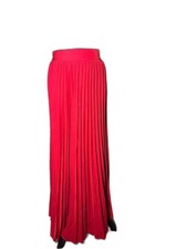 Women's Red Pleated Maxi Skirt - Classic Flowy Silhouette Skirt price