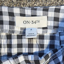 ON 34TH Women’s Gingham A-Line Midi Skirt Size 4 Regular Black/White Skirt price