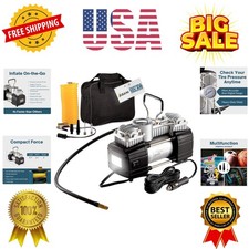 12V Air Compressor - Portable & Compact Tire Pump, 150 PSI Heavy-Duty Double ... Air Pump - Tire Care price