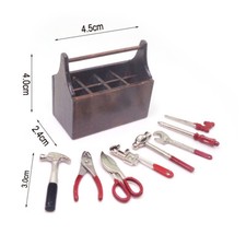 8PCS Miniature Hand Tools Toolkit Work-Box 1:12 Toy Dollhouse Home Accessories Hand Tools Accessories price