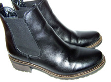 Telluride Clothing Company LISA Ankle Boots Black 10M Women's LEATHER Pull on EC Women's Leather Clothing price