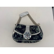 Lulu Beaded Floral Shoulder Bag Silver Leather Trim Chain Strap Y2K Boho Women's Leather Clothing price